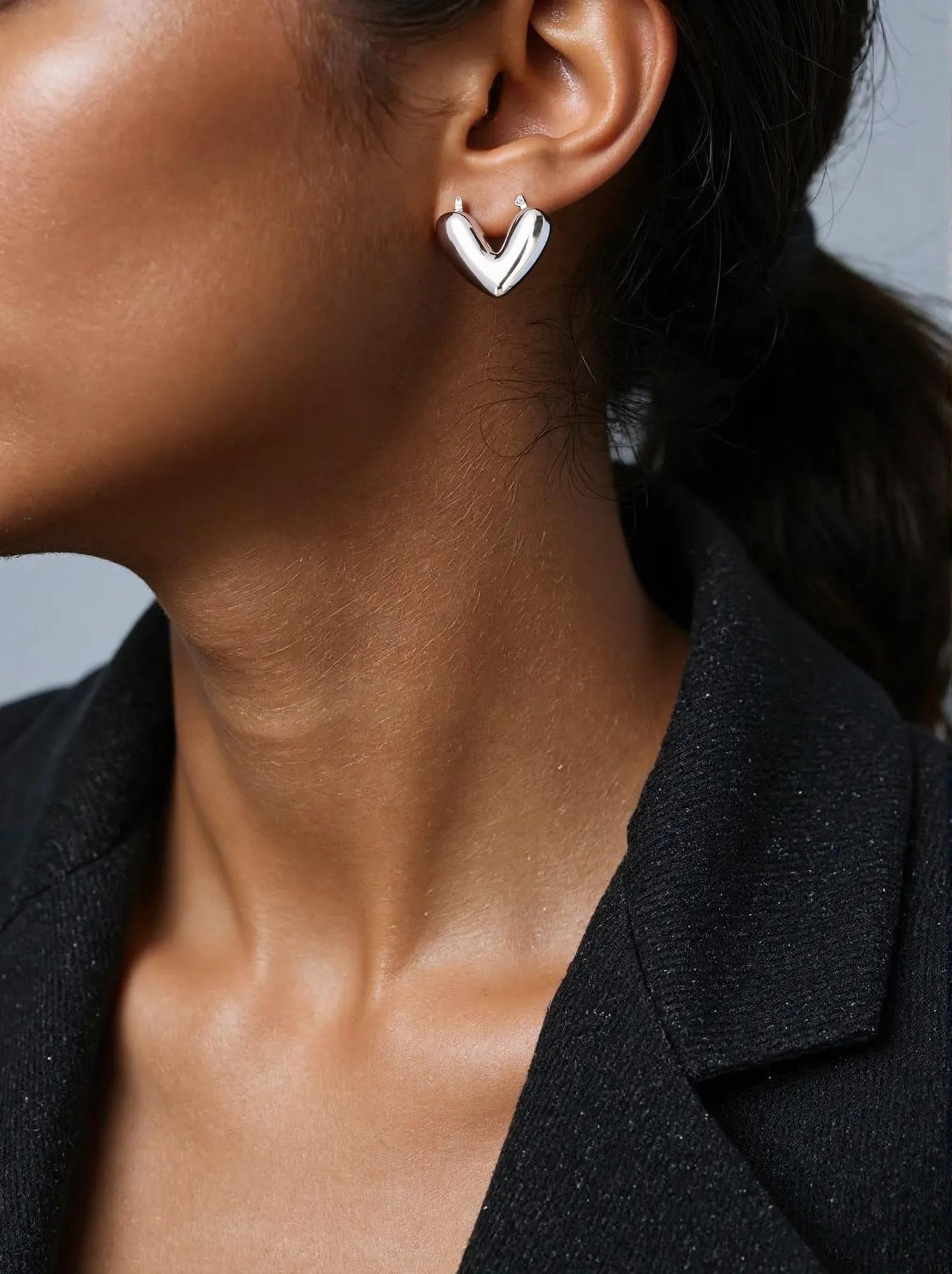 Stylish Metal Heart Earrings