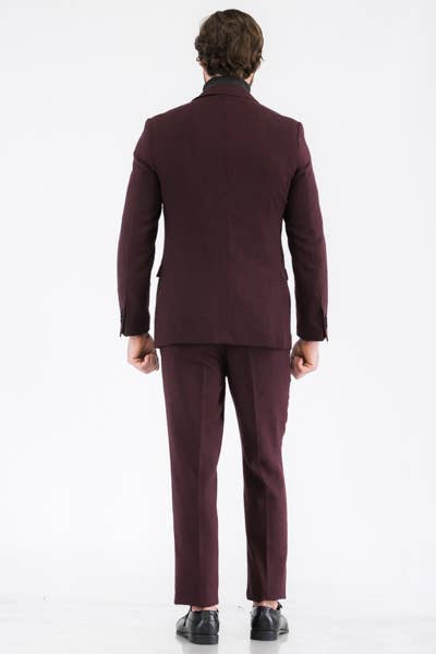 Ferrecci Bradford Men's 3-Piece Slim Fit Cognac Tweed Heritage Suit Set