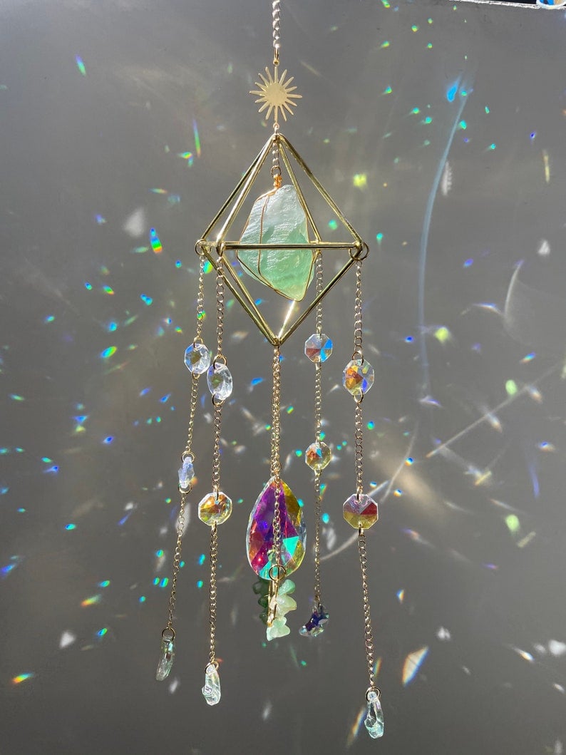 Crystal Hanging Sun Catcher Aurora Gem Prism