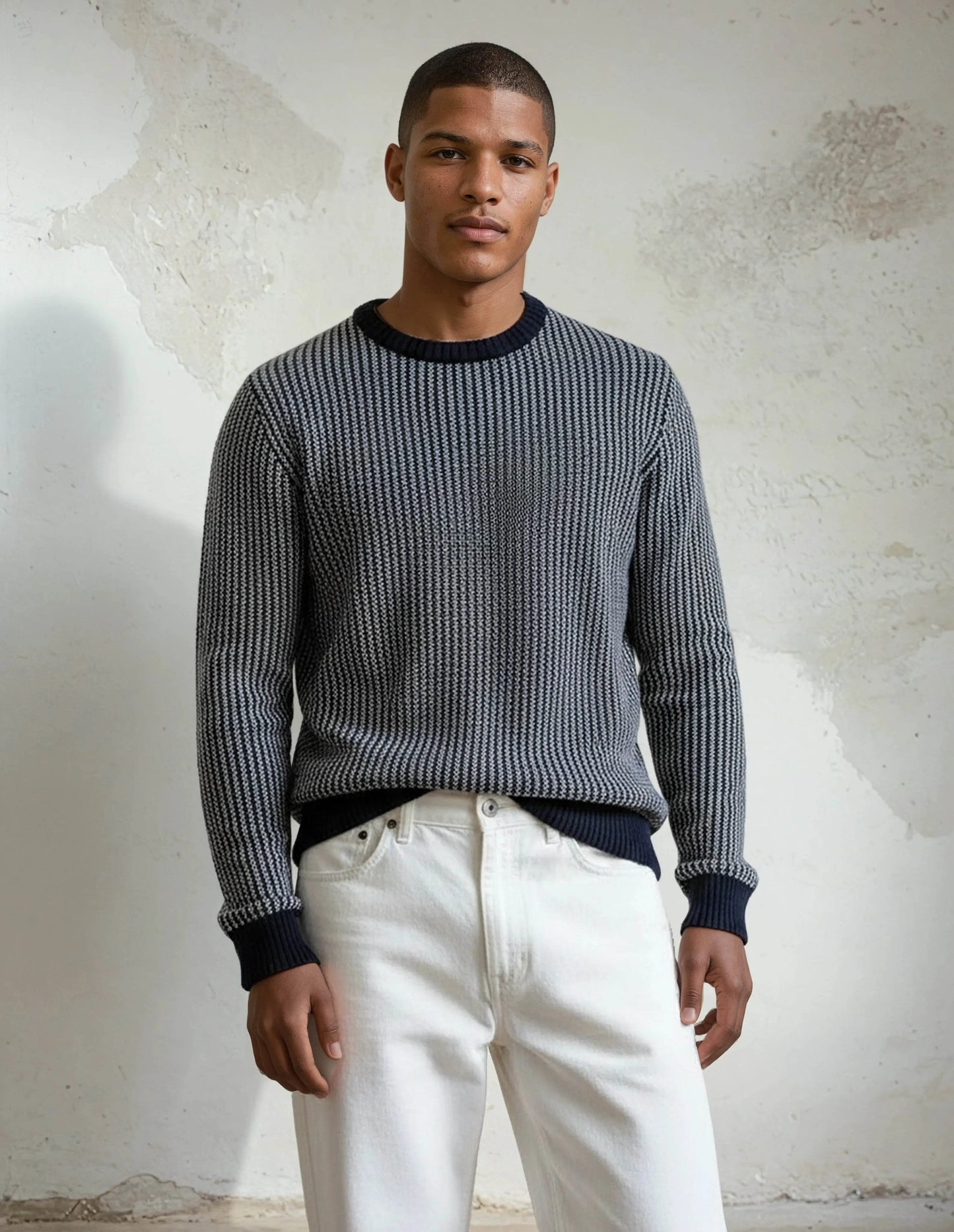 100% Cotton Dark Gray Premium Knitted Sweater - IVORYNN