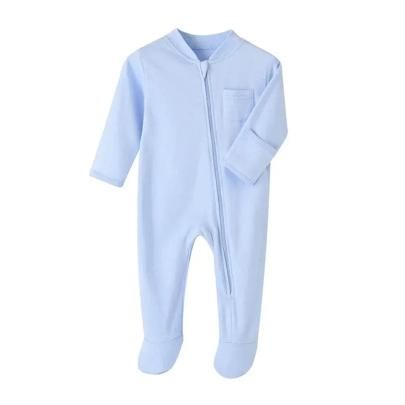 100% Cotton Newborn Baby Zipper Rompers - IVORYNN