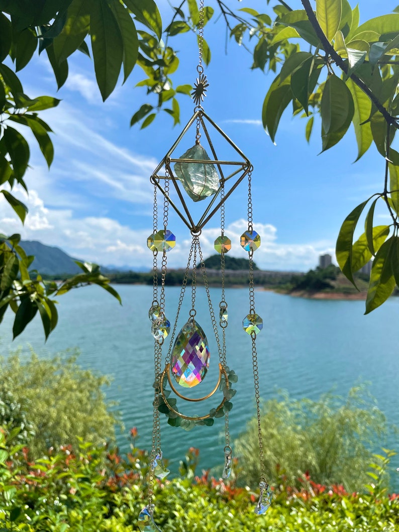 Crystal Hanging Sun Catcher Aurora Gem Prism