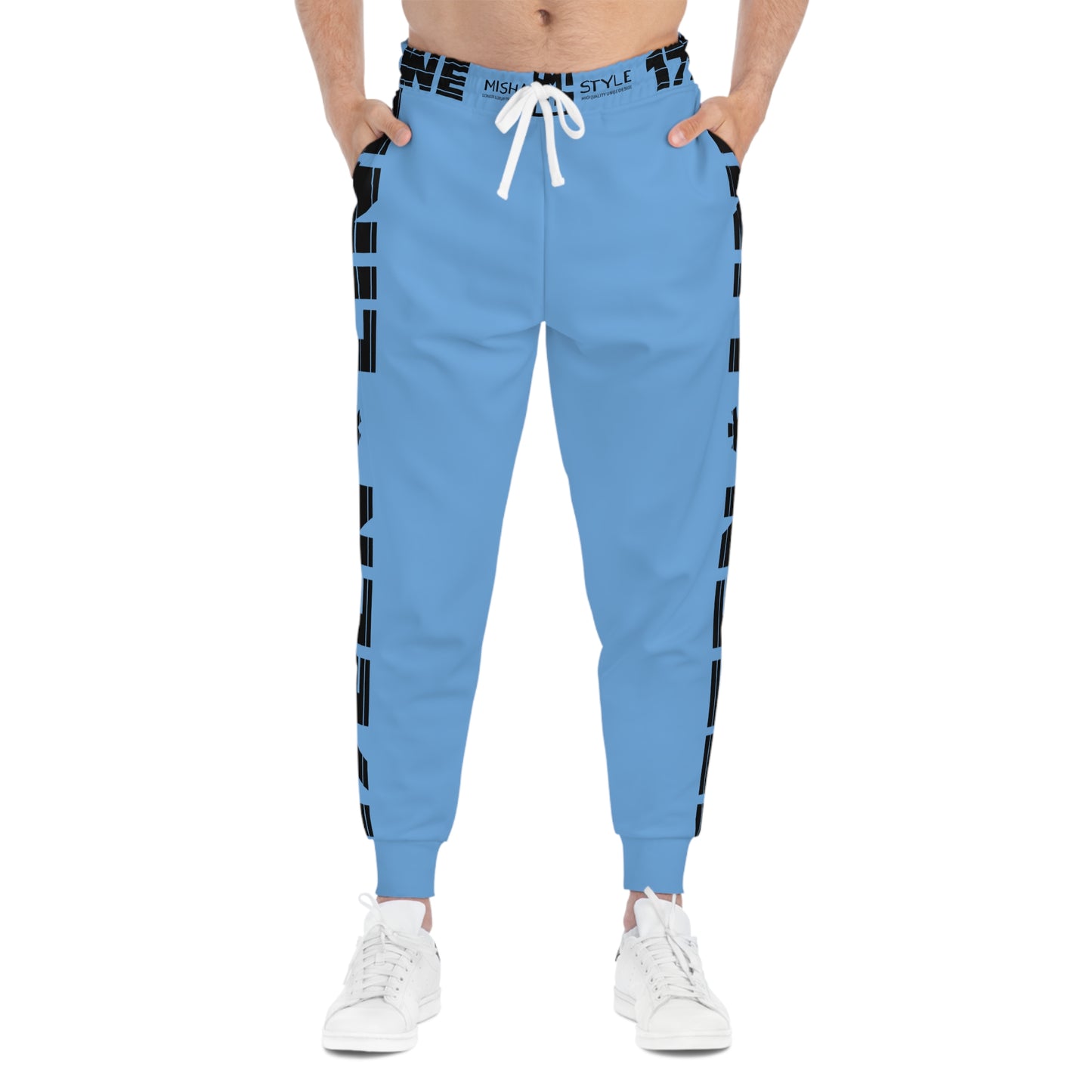 17een Line Unisex Blue Gray Athletic Joggers