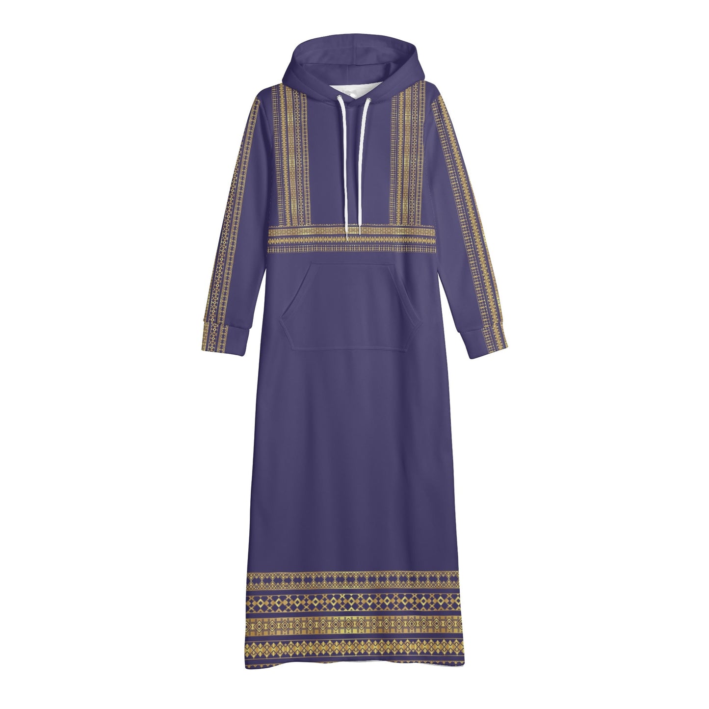 Royal violet Casual Long Hoodie Dress
