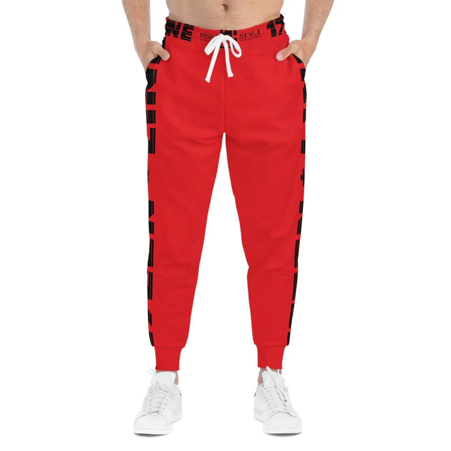 17een Line Unisex Red Athletic Joggers - IVORYNN