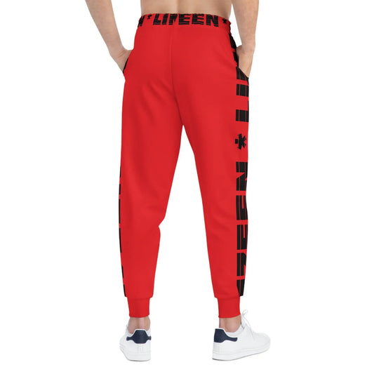 17een Line Unisex Red Athletic Joggers - IVORYNN