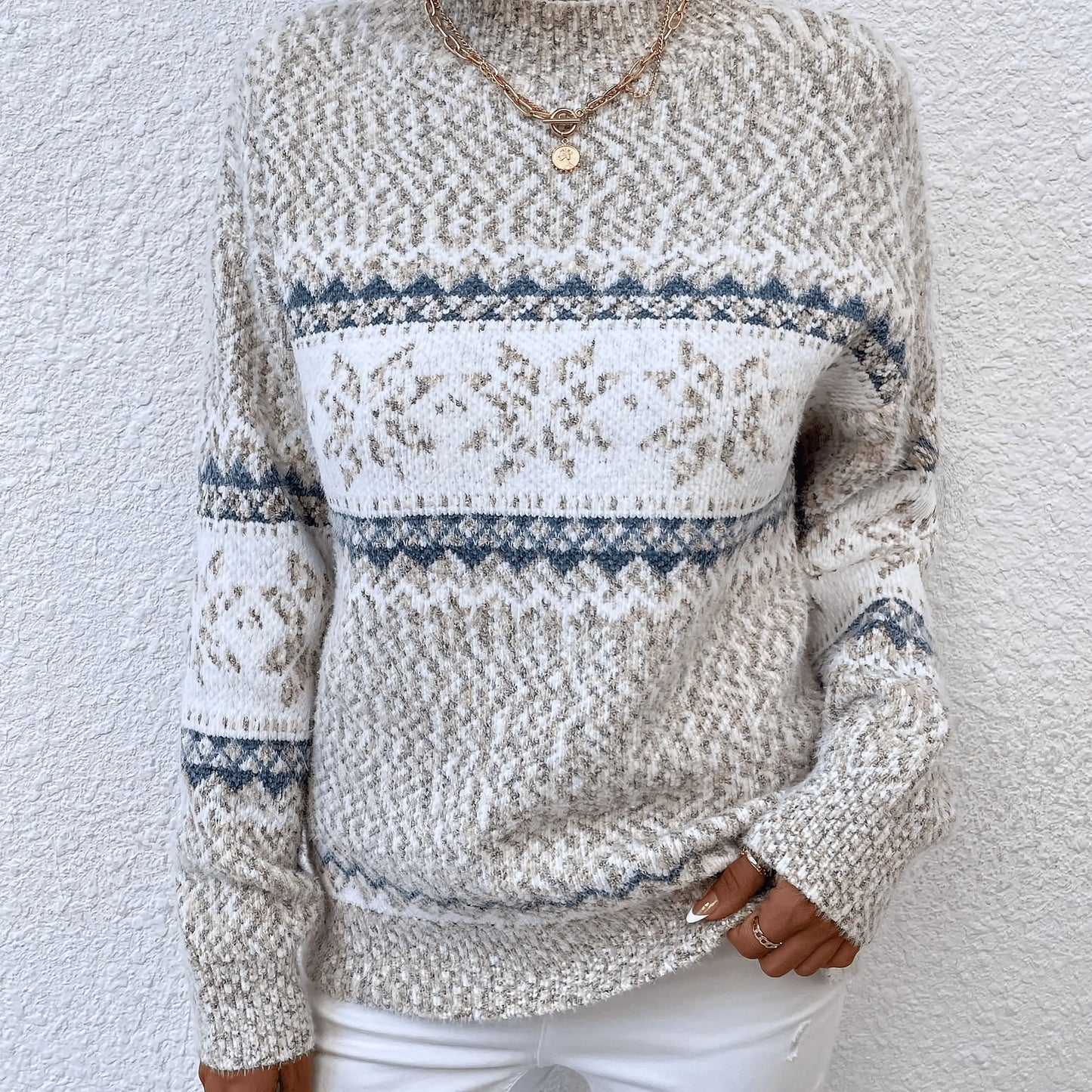 2 PCS Christmas Crewneck Knitted Sweater - IVORYNN
