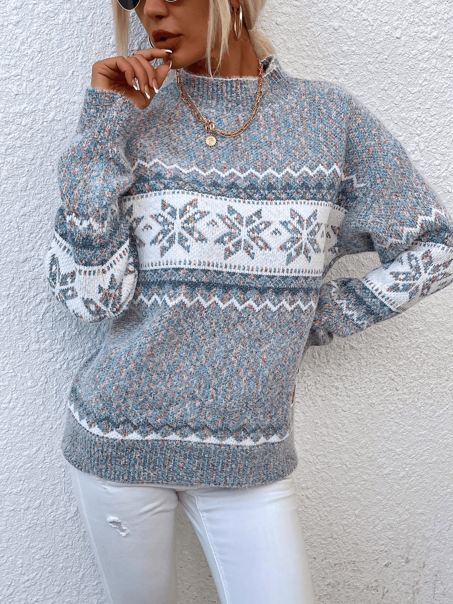 2 PCS Christmas Crewneck Knitted Sweater - IVORYNN