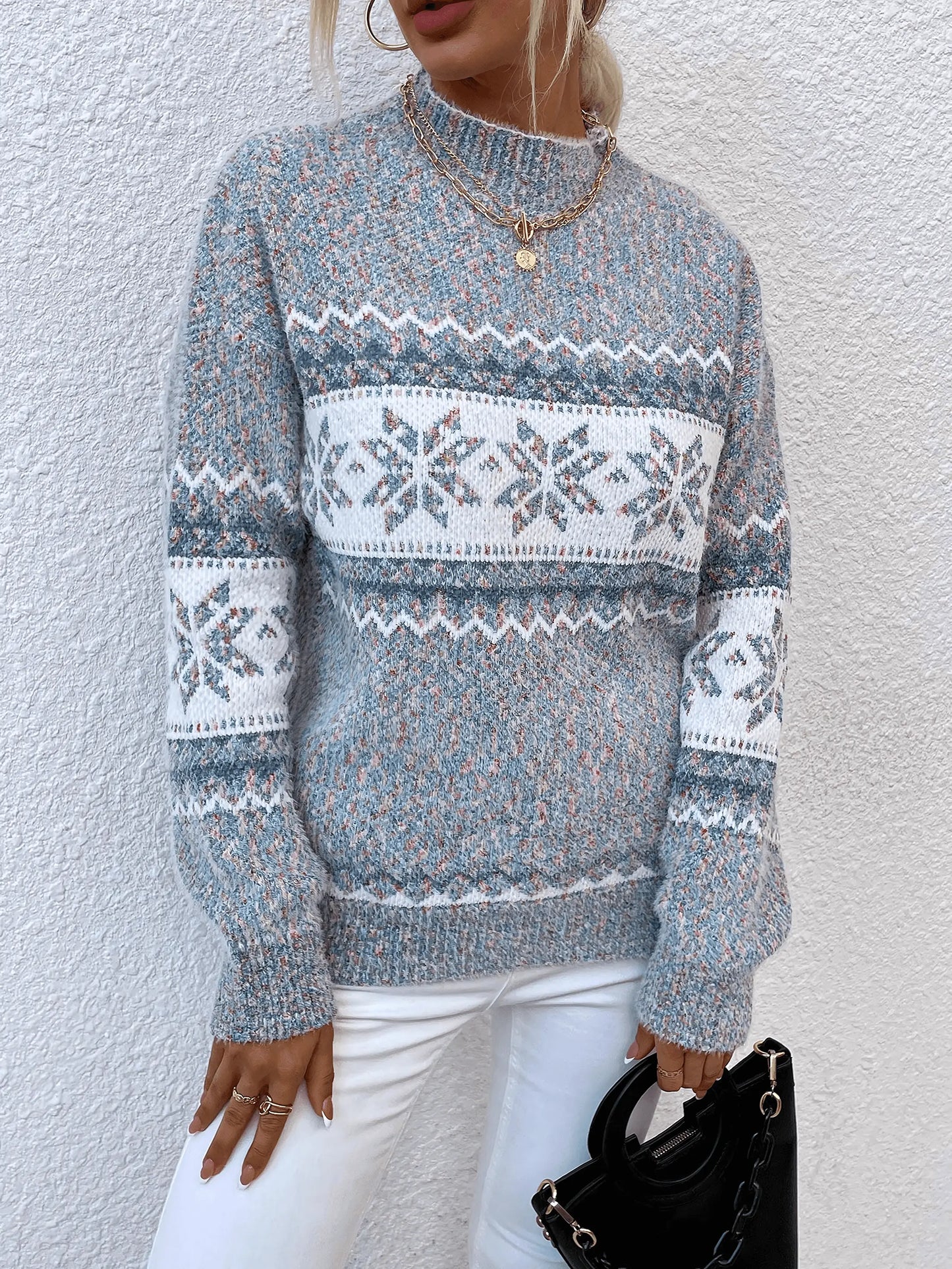 2 PCS Christmas Crewneck Knitted Sweater - IVORYNN
