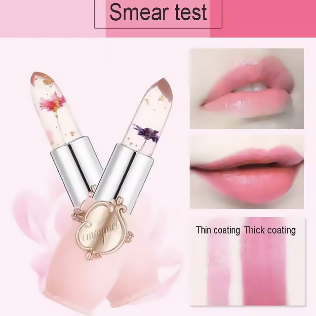 3 Pieces Flower Jelly Waterproof Moisturizing Nourishing Lip Balm