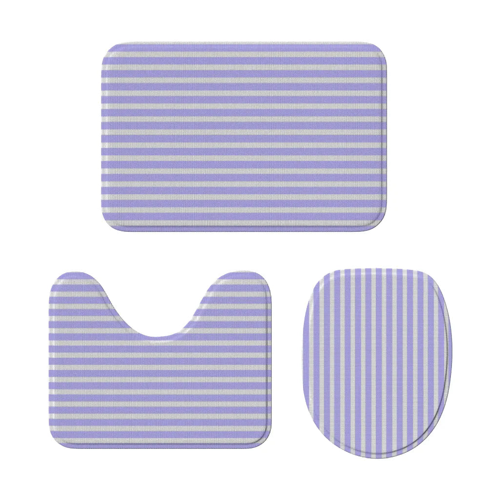 3 Piece Mauve Bathroom Mat