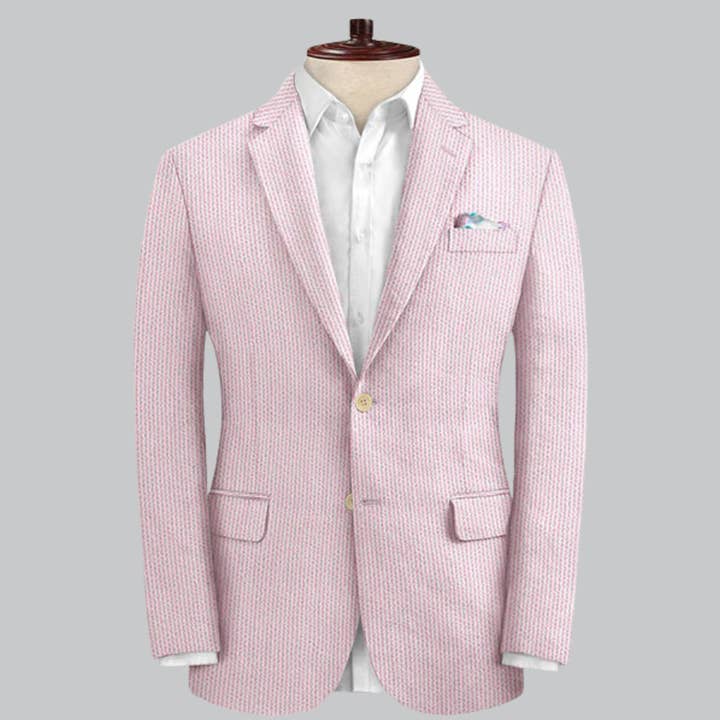 Ferrecci Men's Tan Slim Fit Two-Button Seersucker Suit Set for Formal Occasions