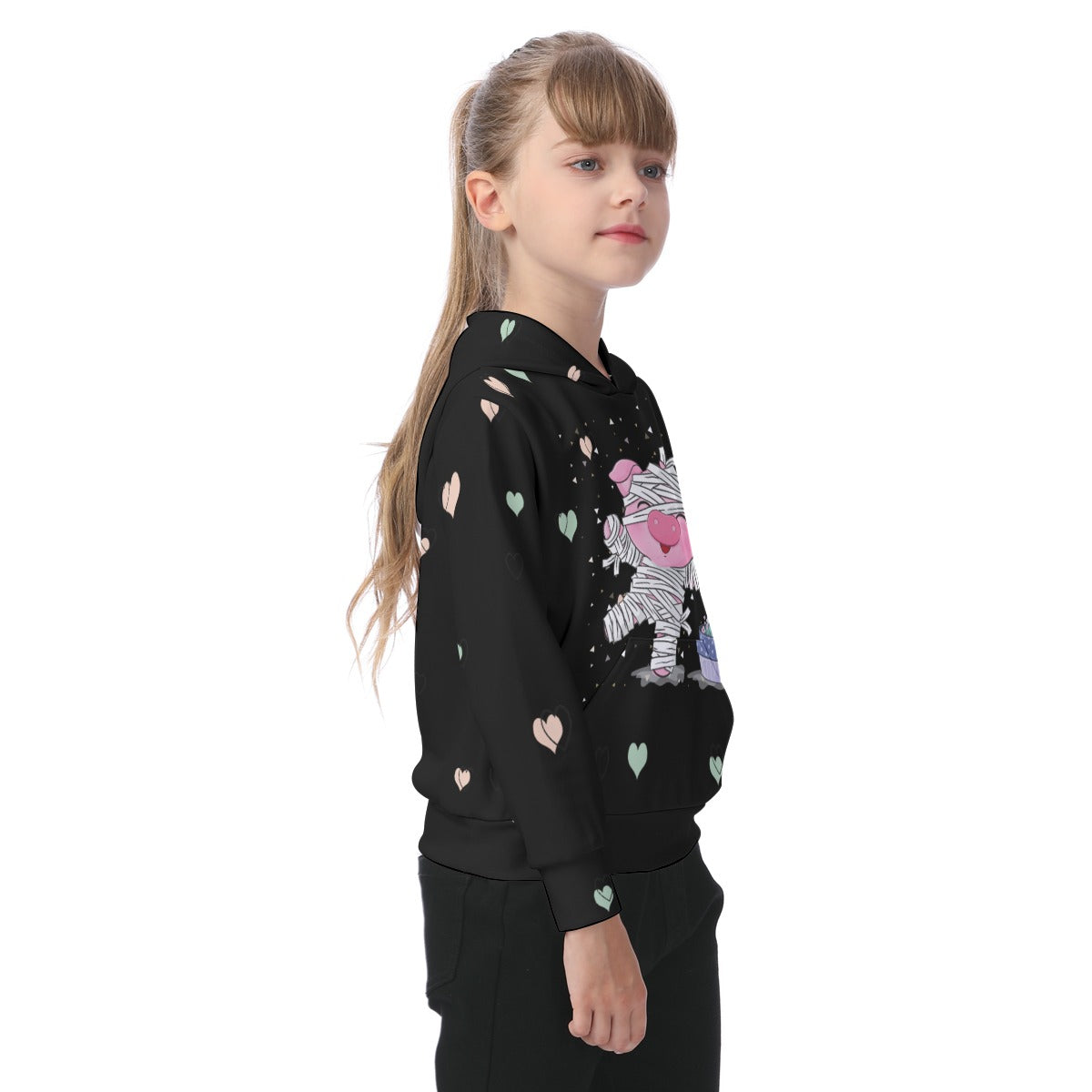 Huuu! Oversized Kids Black Hoodie