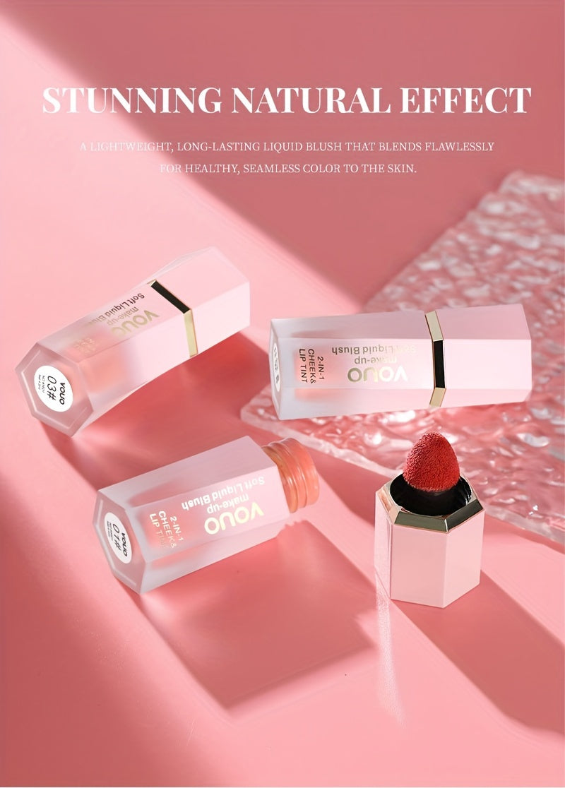 Matte Liquid Blush & Lip Tint With Sponge