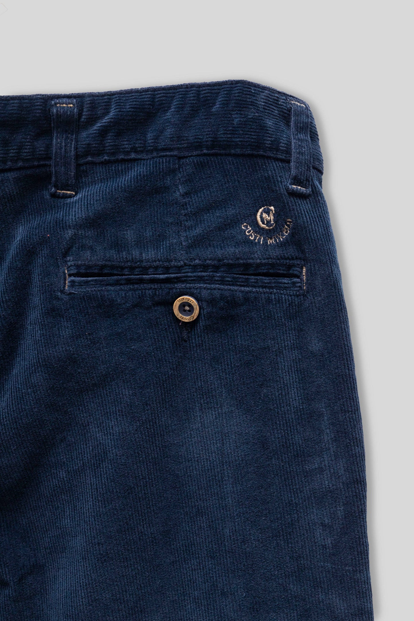 Men's Classic Navy Blue Corduroy Pants - Soft Stretch Fabric Winter Trousers