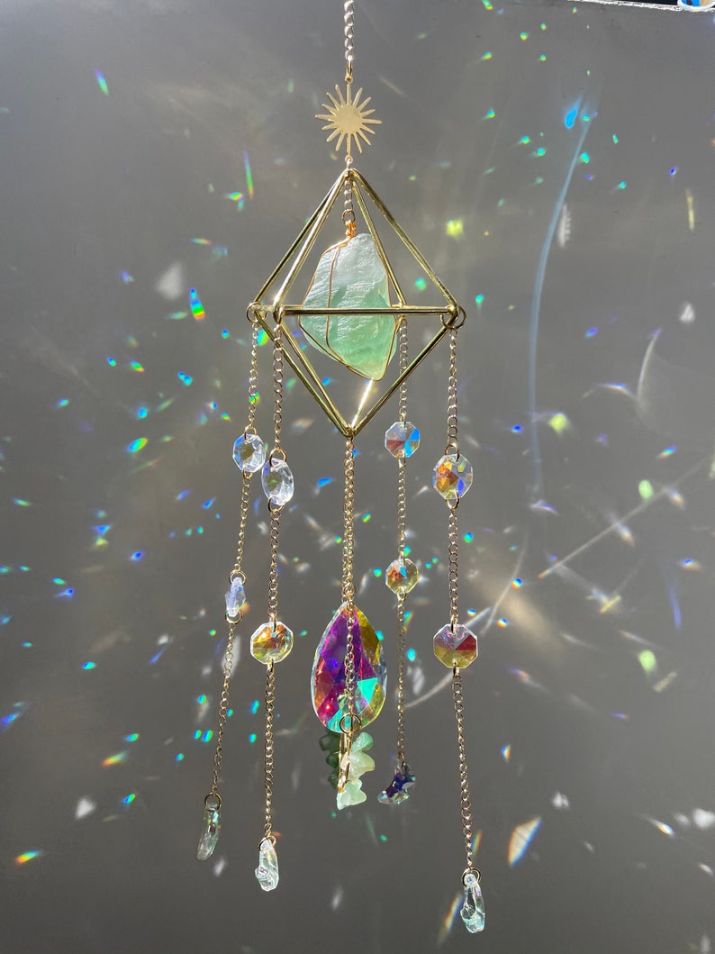 Crystal Hanging Sun Catcher Aurora Gem Prism