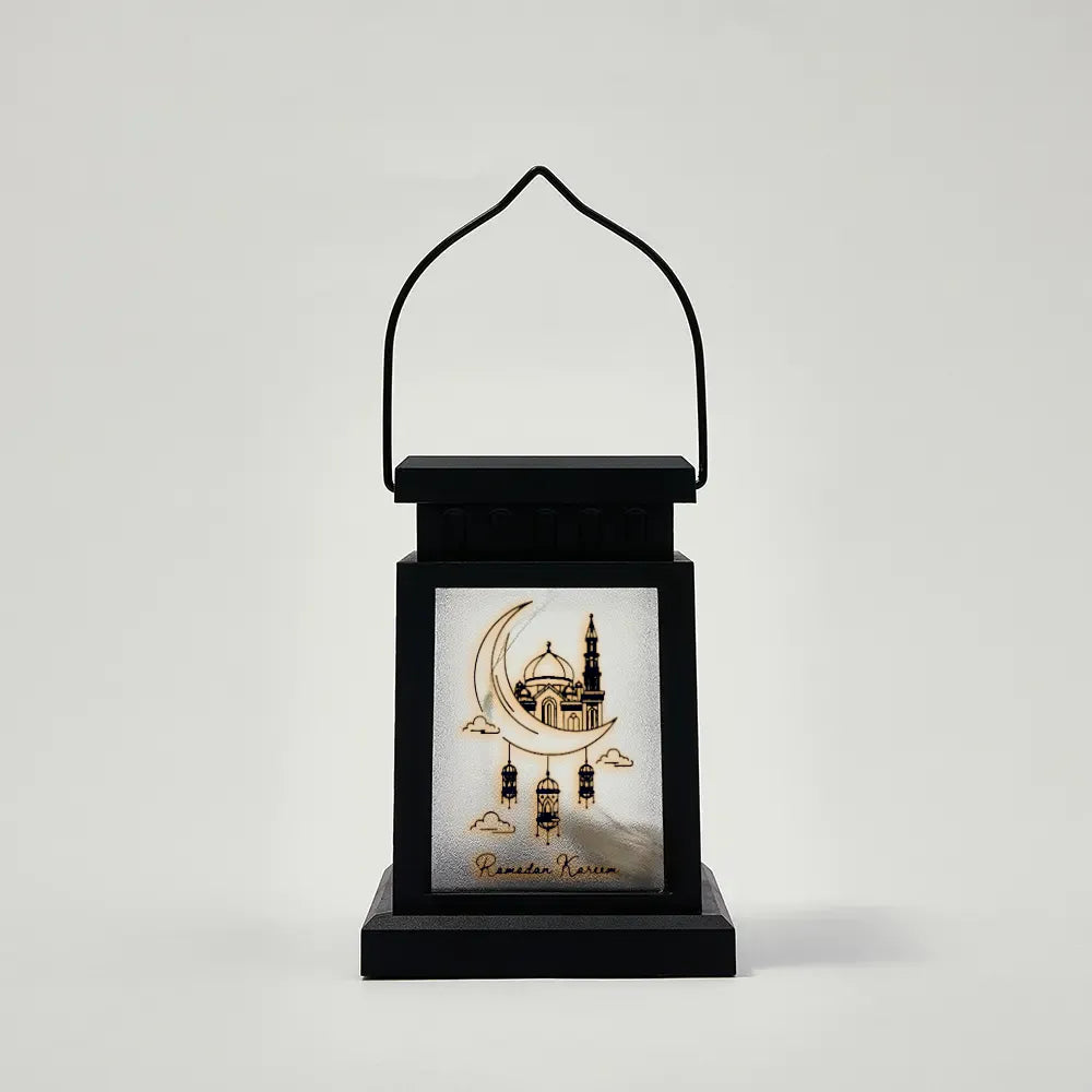 Ramadan Moon Solar Powered Square Lantern