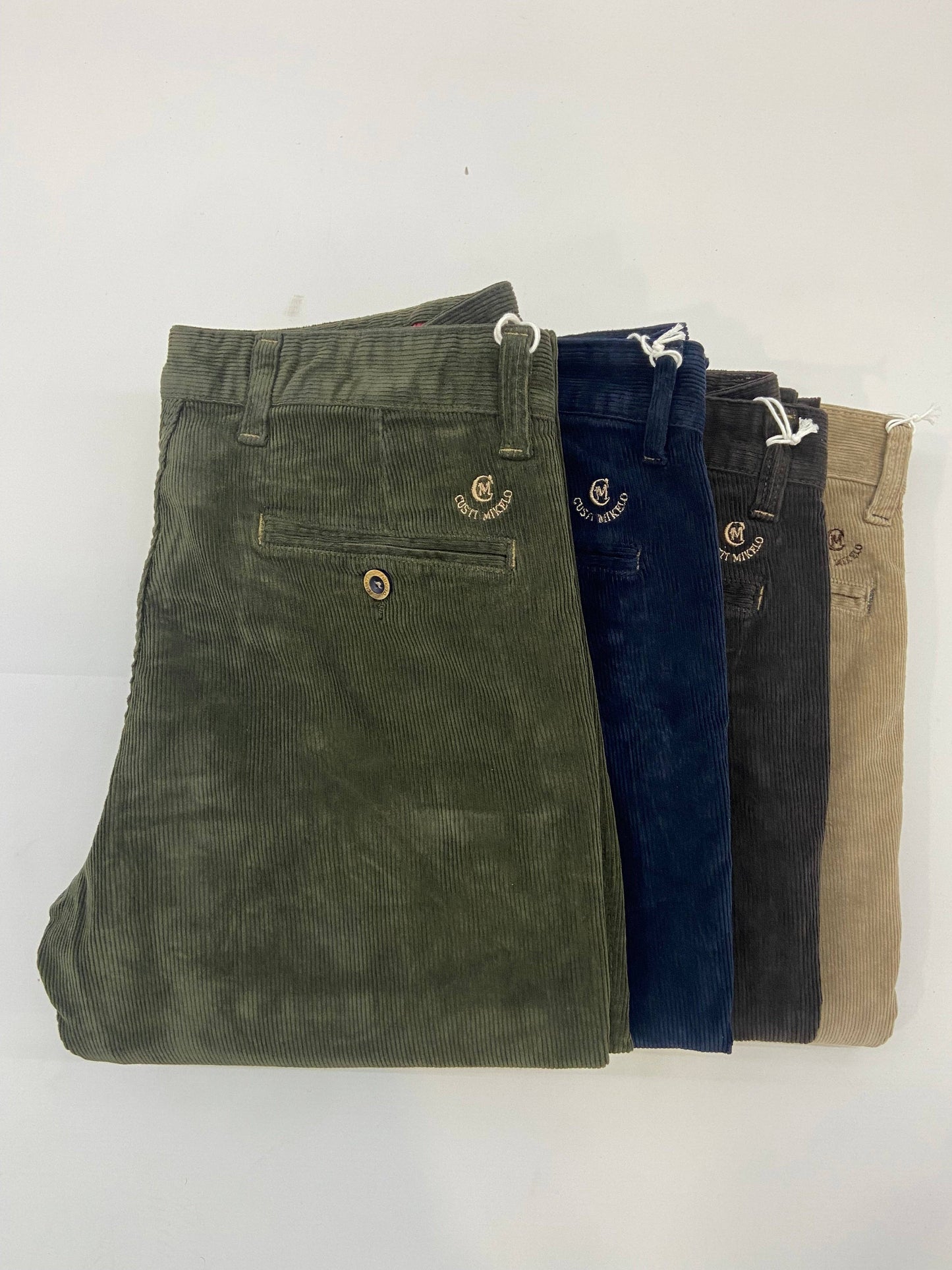 Men's Warm Hunting Green Corduroy Pants - Comfortable Stretch Cotton Blend