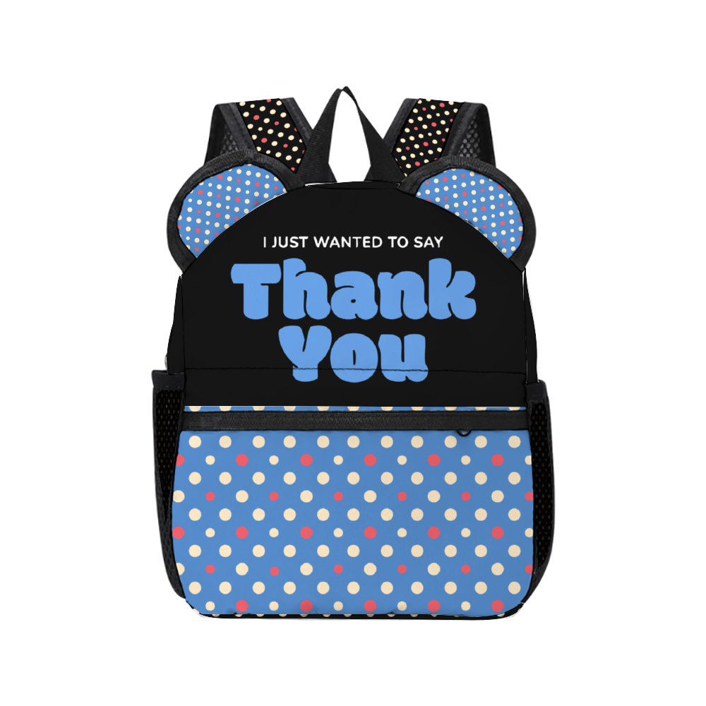 Just To Say Thank You Blue Ears Stylish School Backpack
