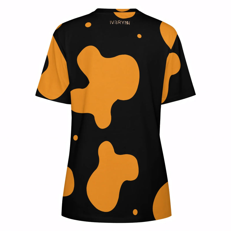 Kubg Fu Women's Cotton Orange T-Shirt