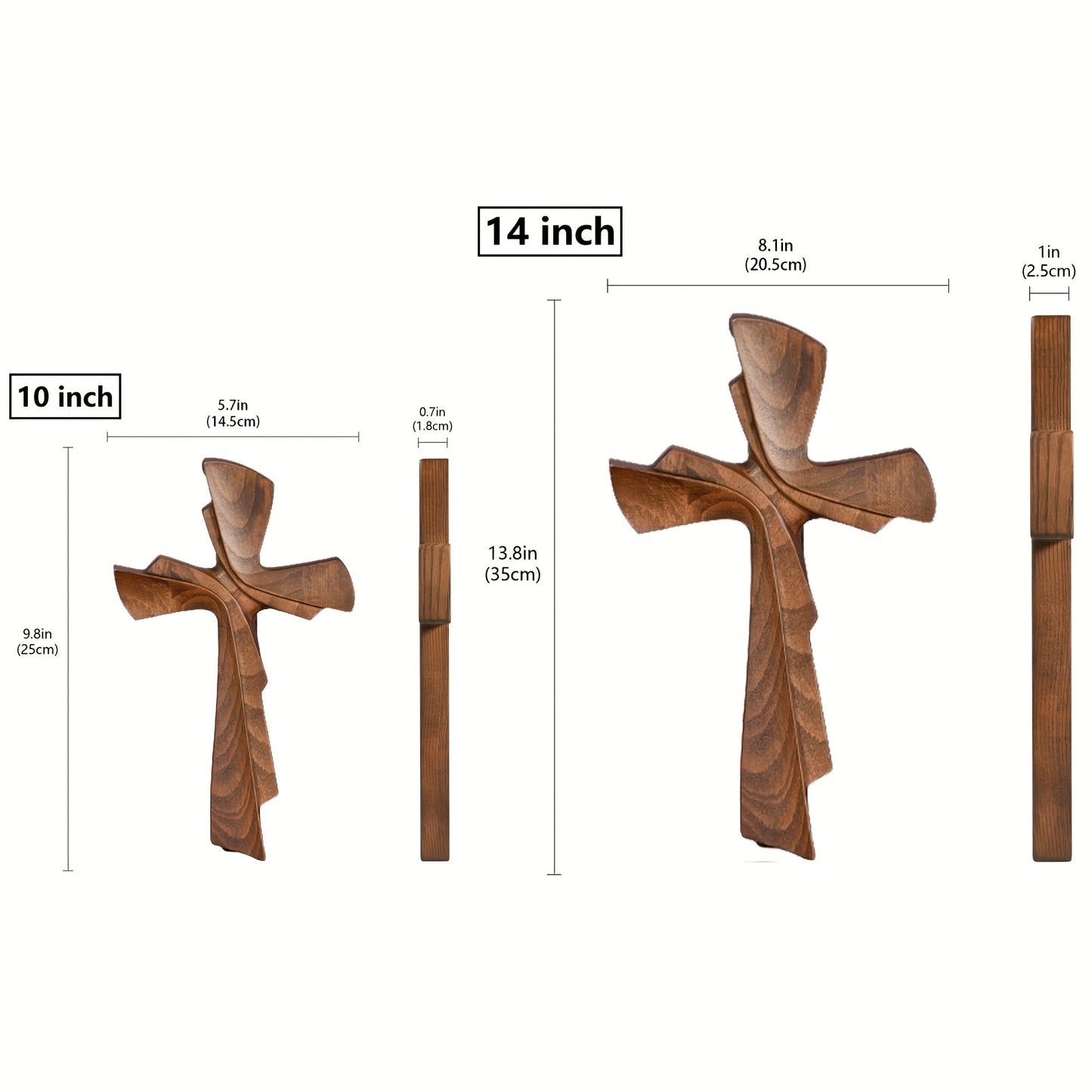 Vintage Wooden 3D Cross Wall Art