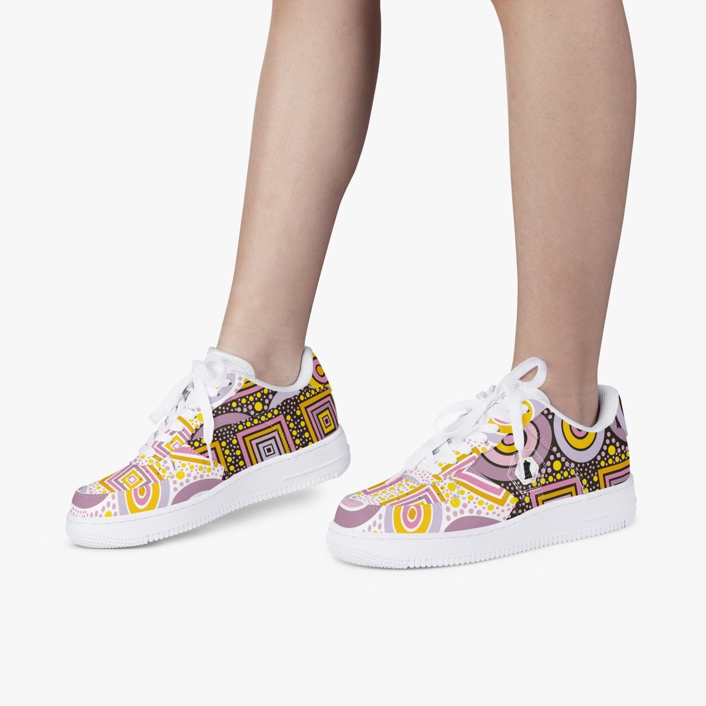 Top Leather Sports Women Sneakers - Colorful