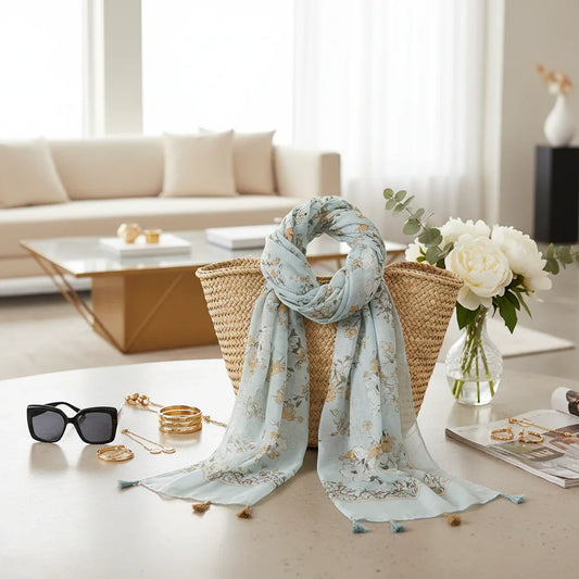 وشاح ملفوف على حقيبة