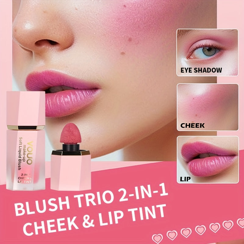 Matte Liquid Blush & Lip Tint With Sponge