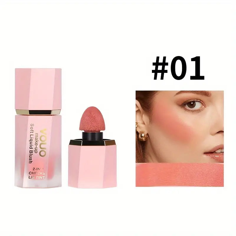 Matte Liquid Blush & Lip Tint With Sponge