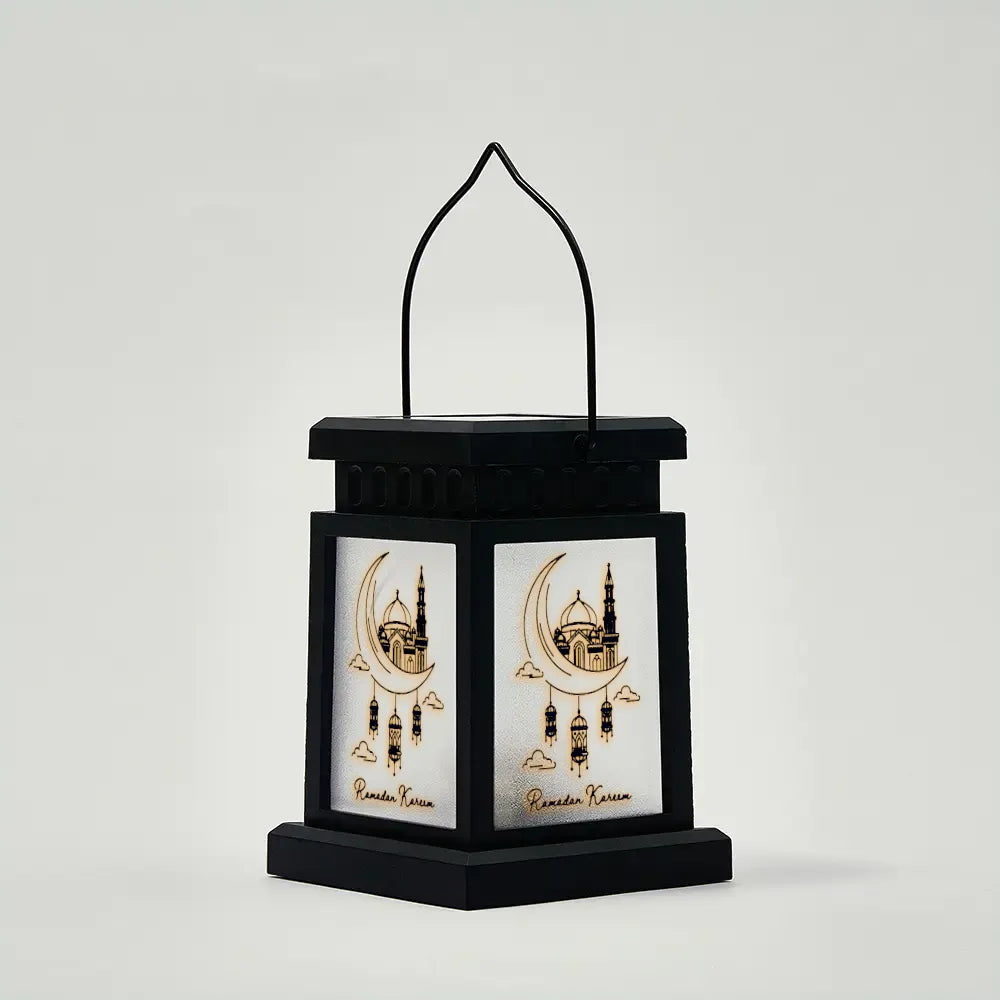 Ramadan Moon Solar Powered Square Lantern