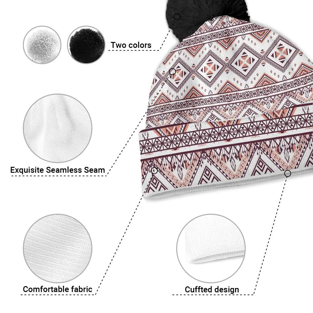 Adornment Bobble Beanie Hat - IVORYNN