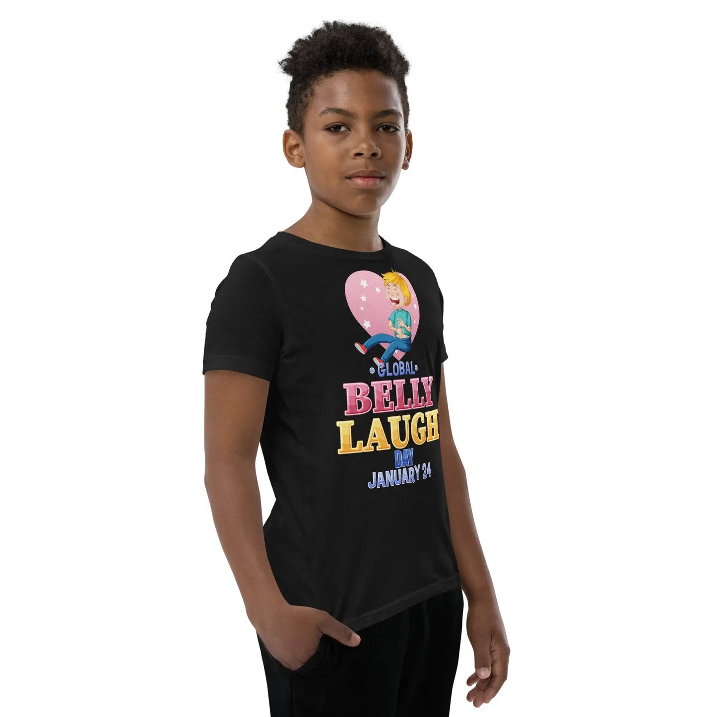 Belly Laugh Youth Short Sleeve Black T-Shirt - IVORYNN