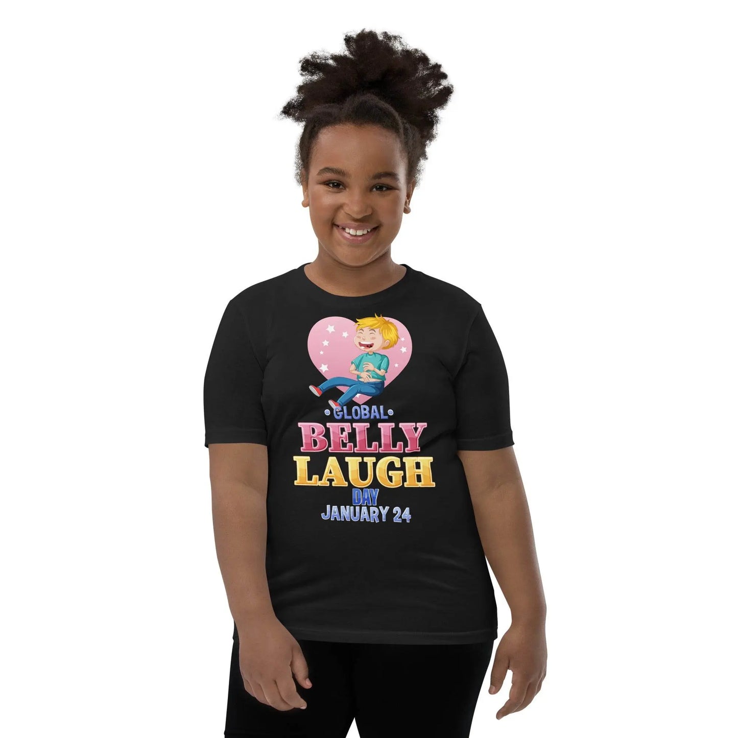 Belly Laugh Youth Short Sleeve Black T-Shirt - IVORYNN