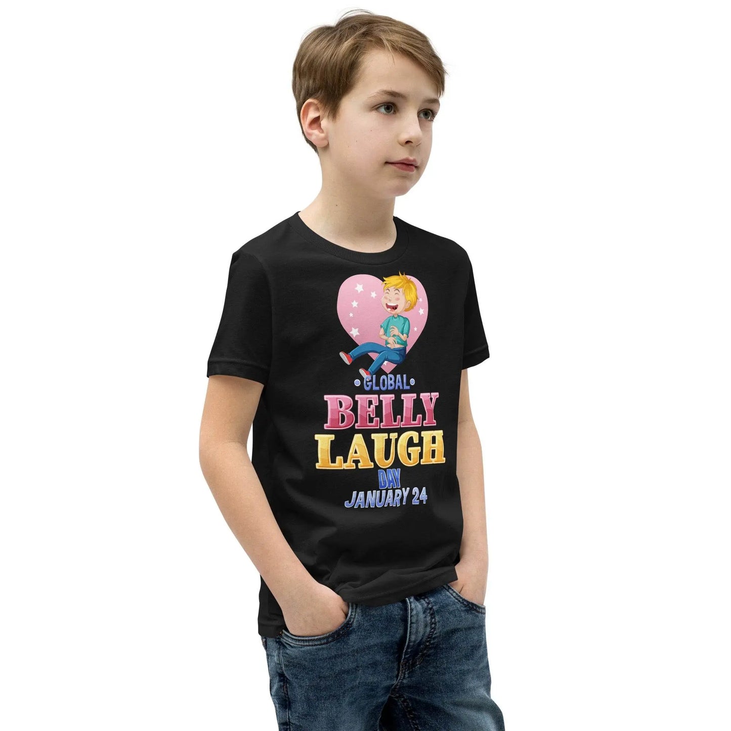 Belly Laugh Youth Short Sleeve Black T-Shirt - IVORYNN