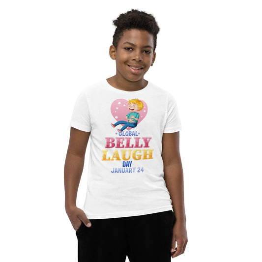 Belly Laugh Youth Short Sleeve Green and white T-Shirt - IVORYNN