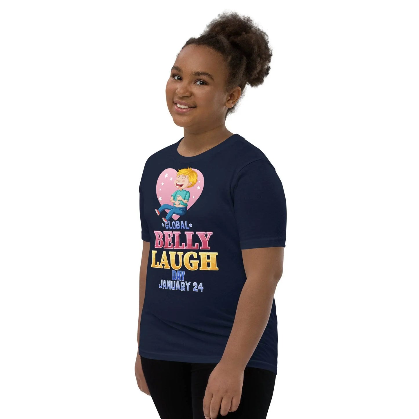 Belly Laugh Youth Short Sleeve Royal Navy T-Shirt - IVORYNN