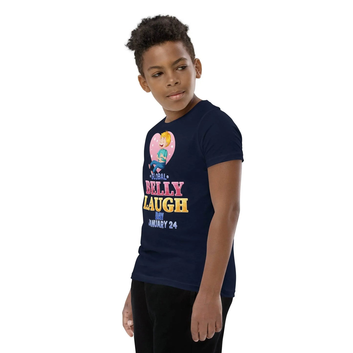 Belly Laugh Youth Short Sleeve Royal Navy T-Shirt - IVORYNN