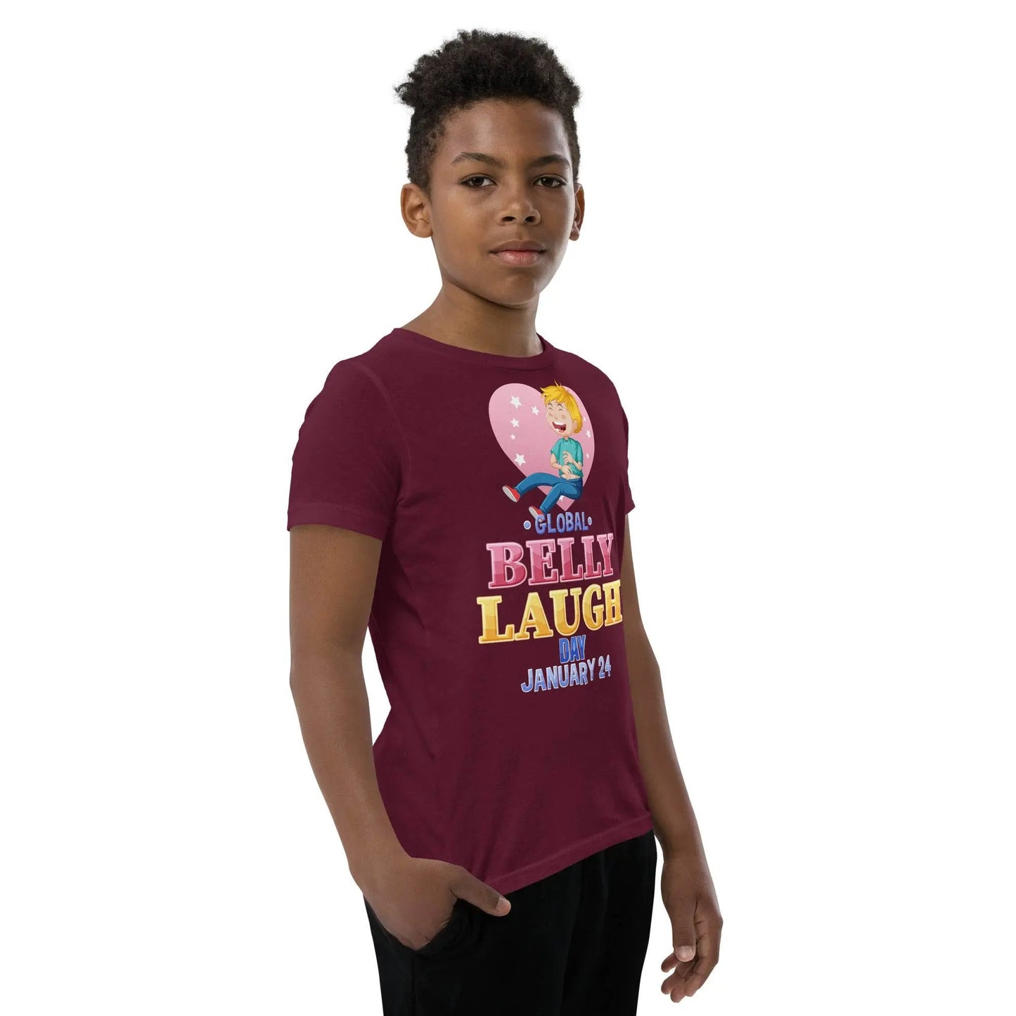 Belly Laugh Youth Short Sleeve Three Red T-Shirt - IVORYNN