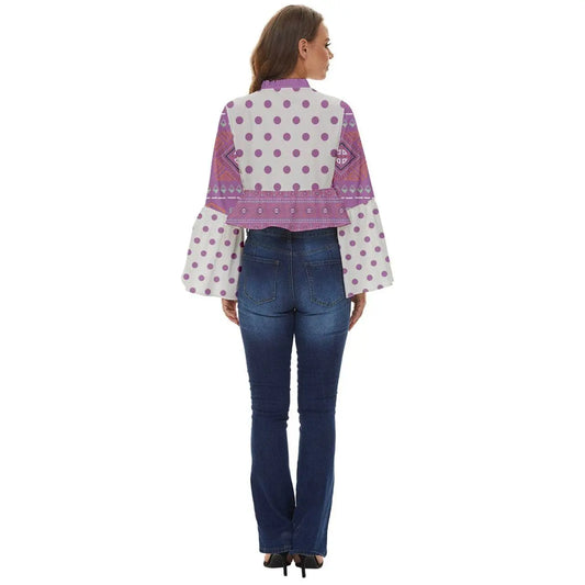 Boho Long Bell Sleeve Top - Mauve - IVORYNN