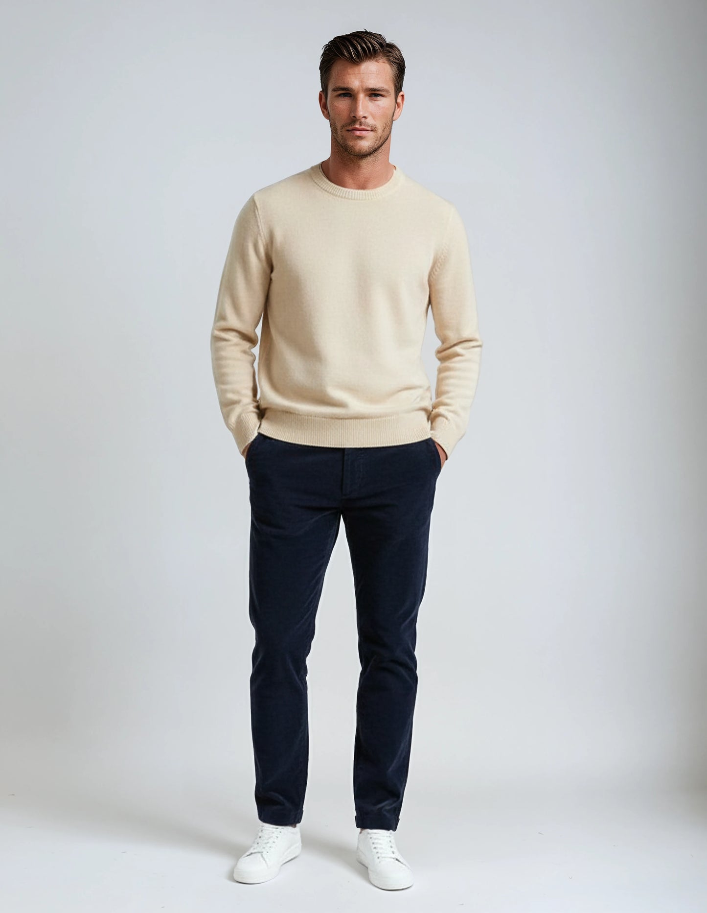 Soft Stretch Classic Navy Blue Corduroy Pants