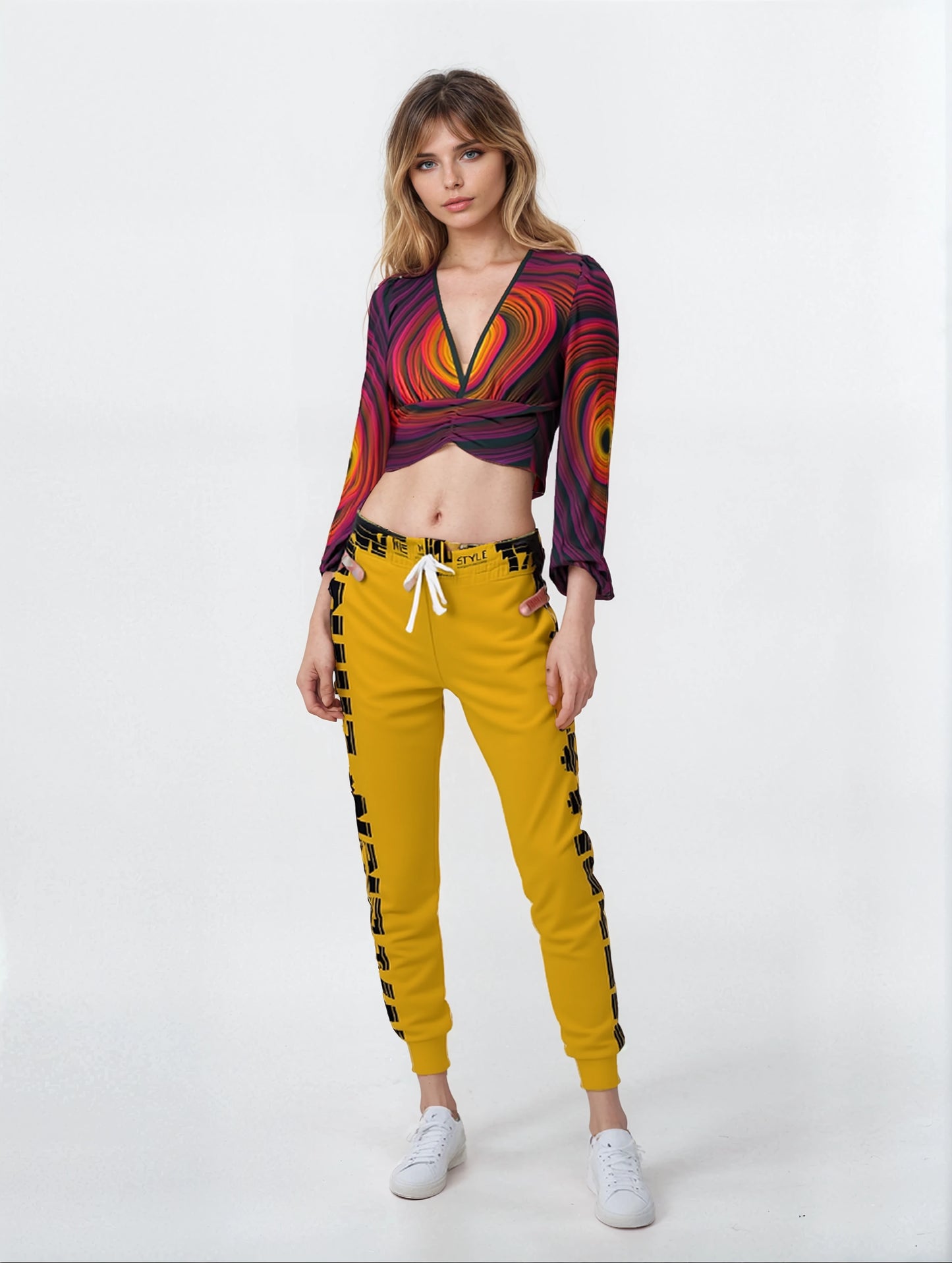 17een Line Unisex Yellow Athletic Joggers