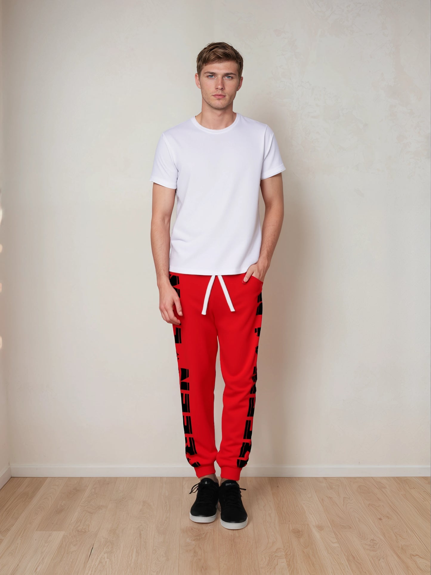 17een Line Unisex Red Athletic Joggers