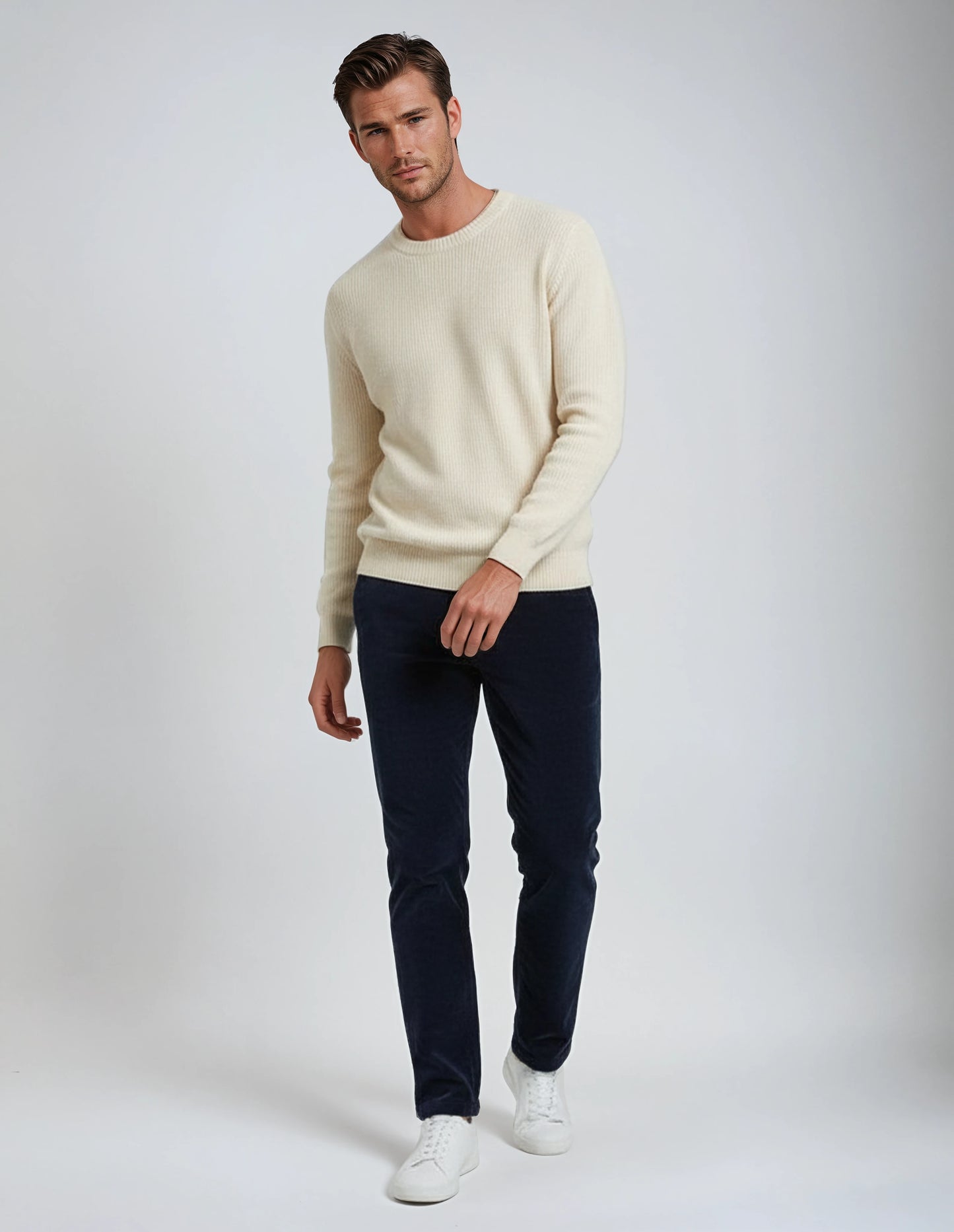 Soft Stretch Classic Navy Blue Corduroy Pants