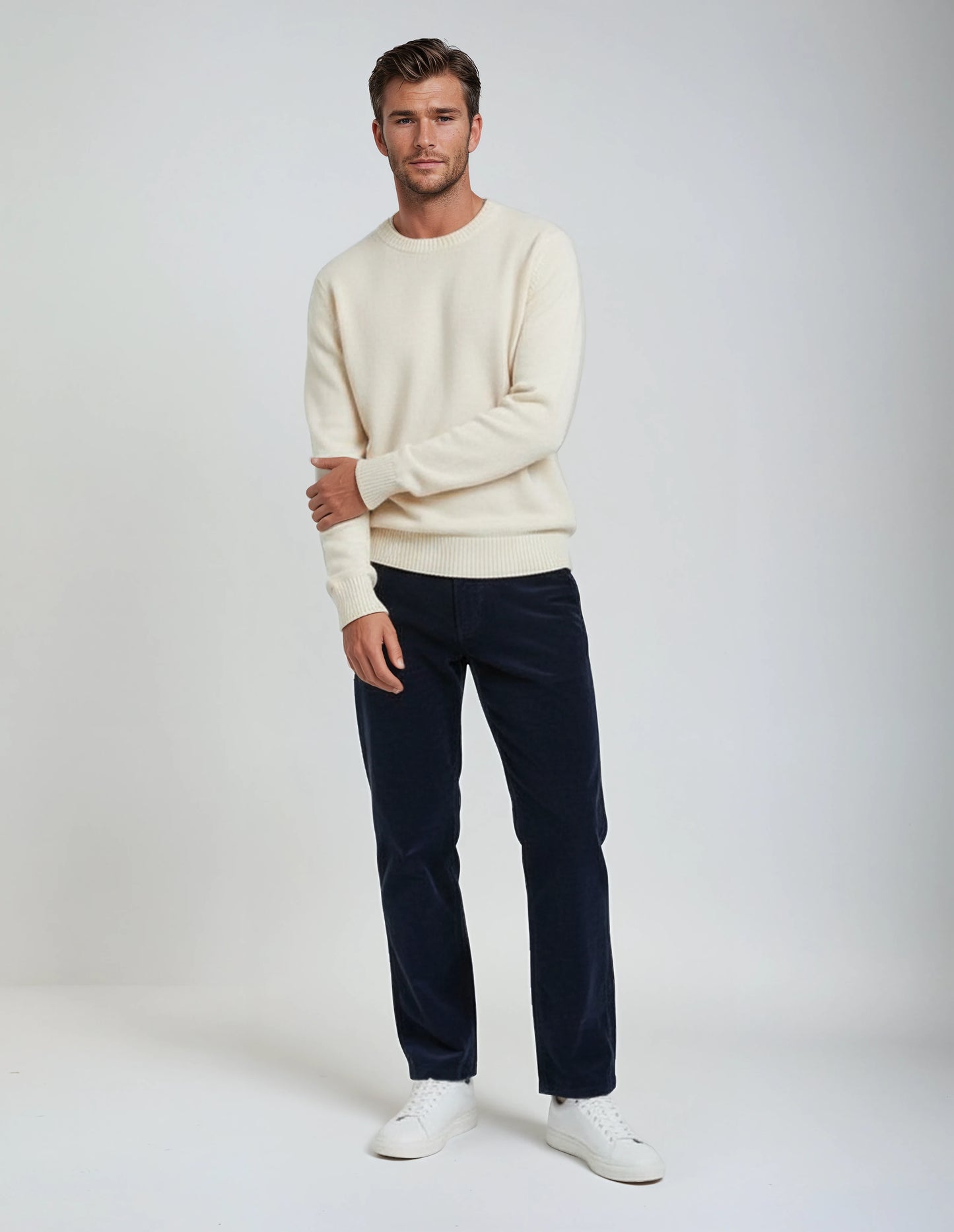 Soft Stretch Classic Navy Blue Corduroy Pants