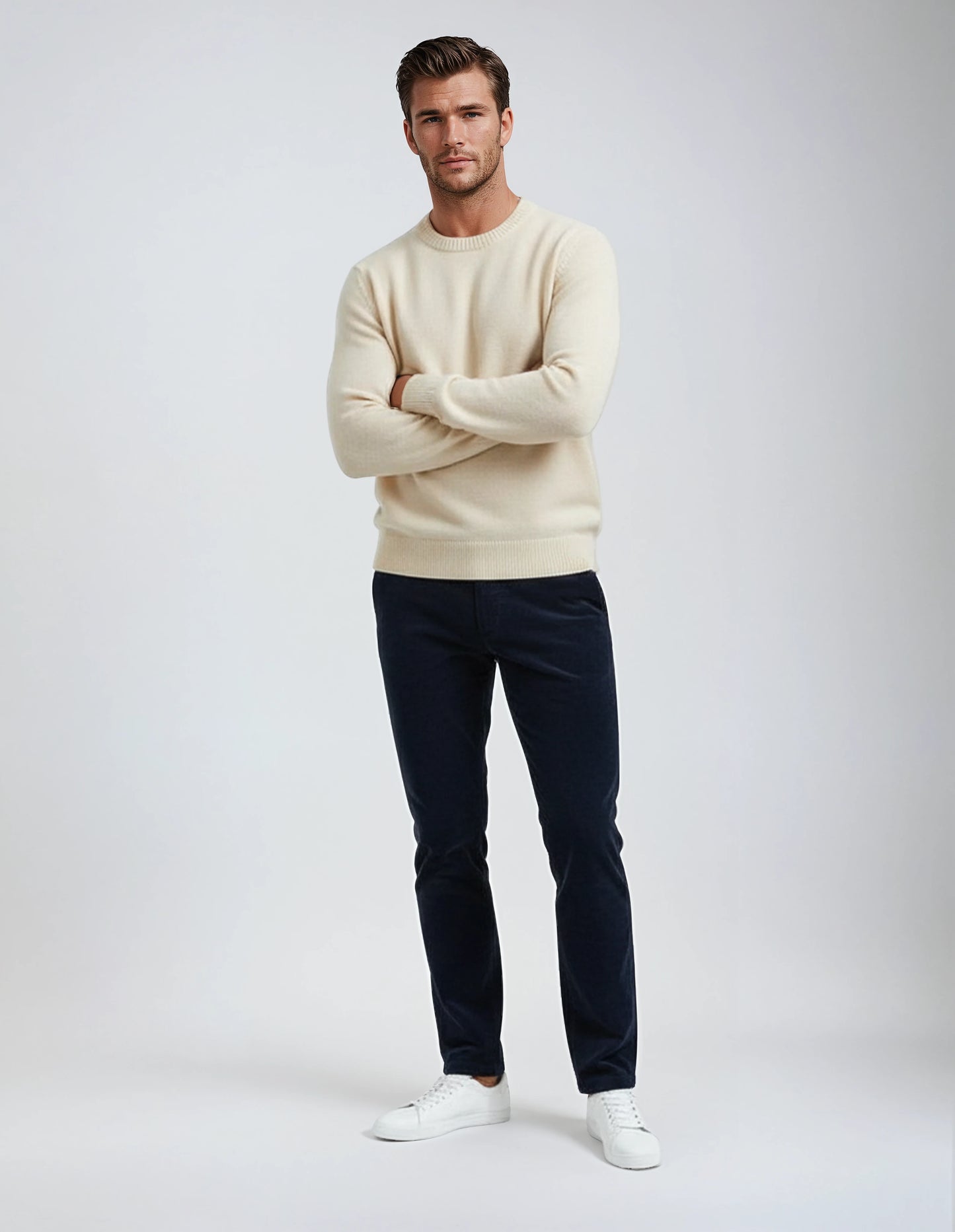 Soft Stretch Classic Navy Blue Corduroy Pants