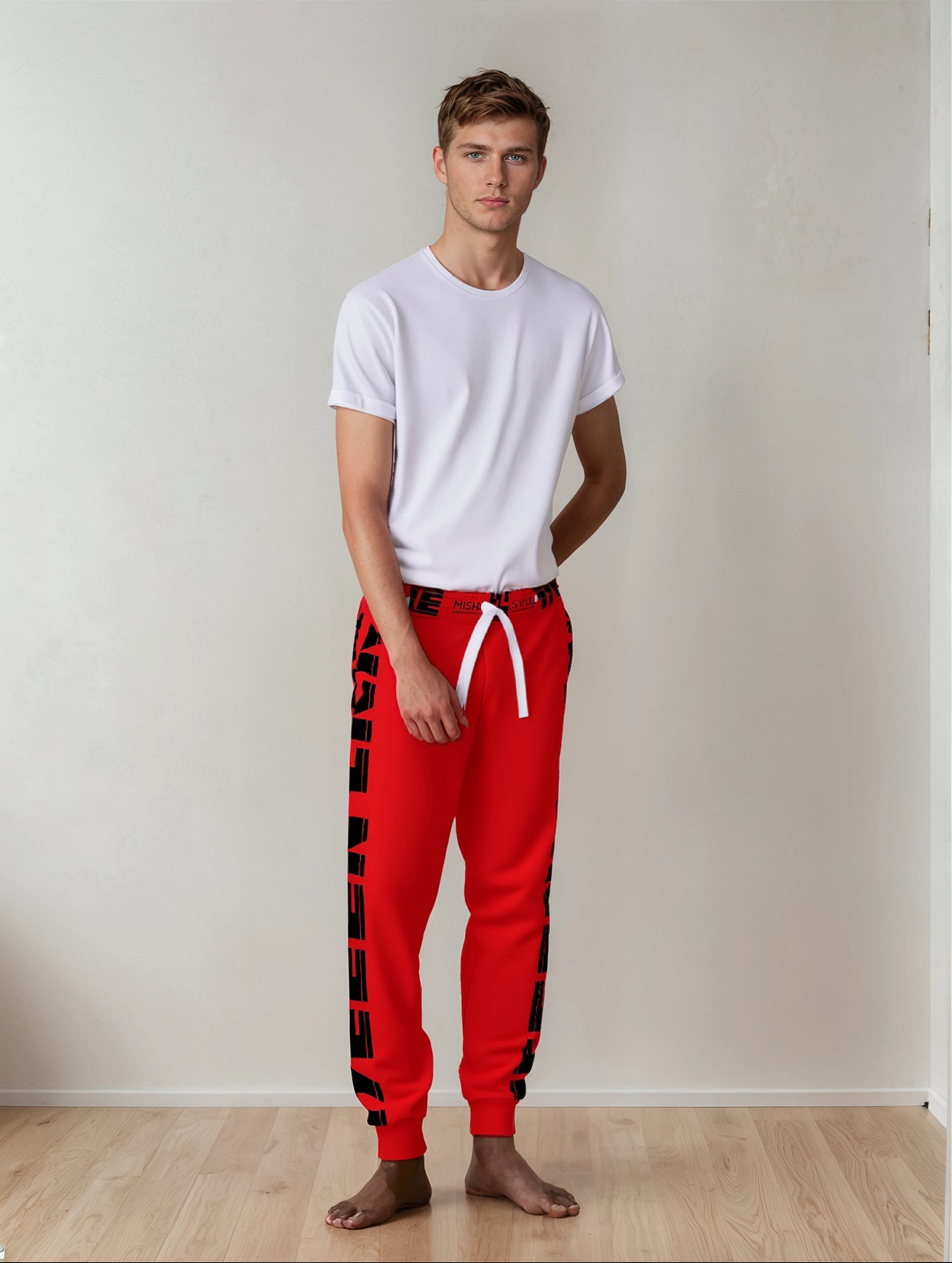 17een Line Unisex Red Athletic Joggers
