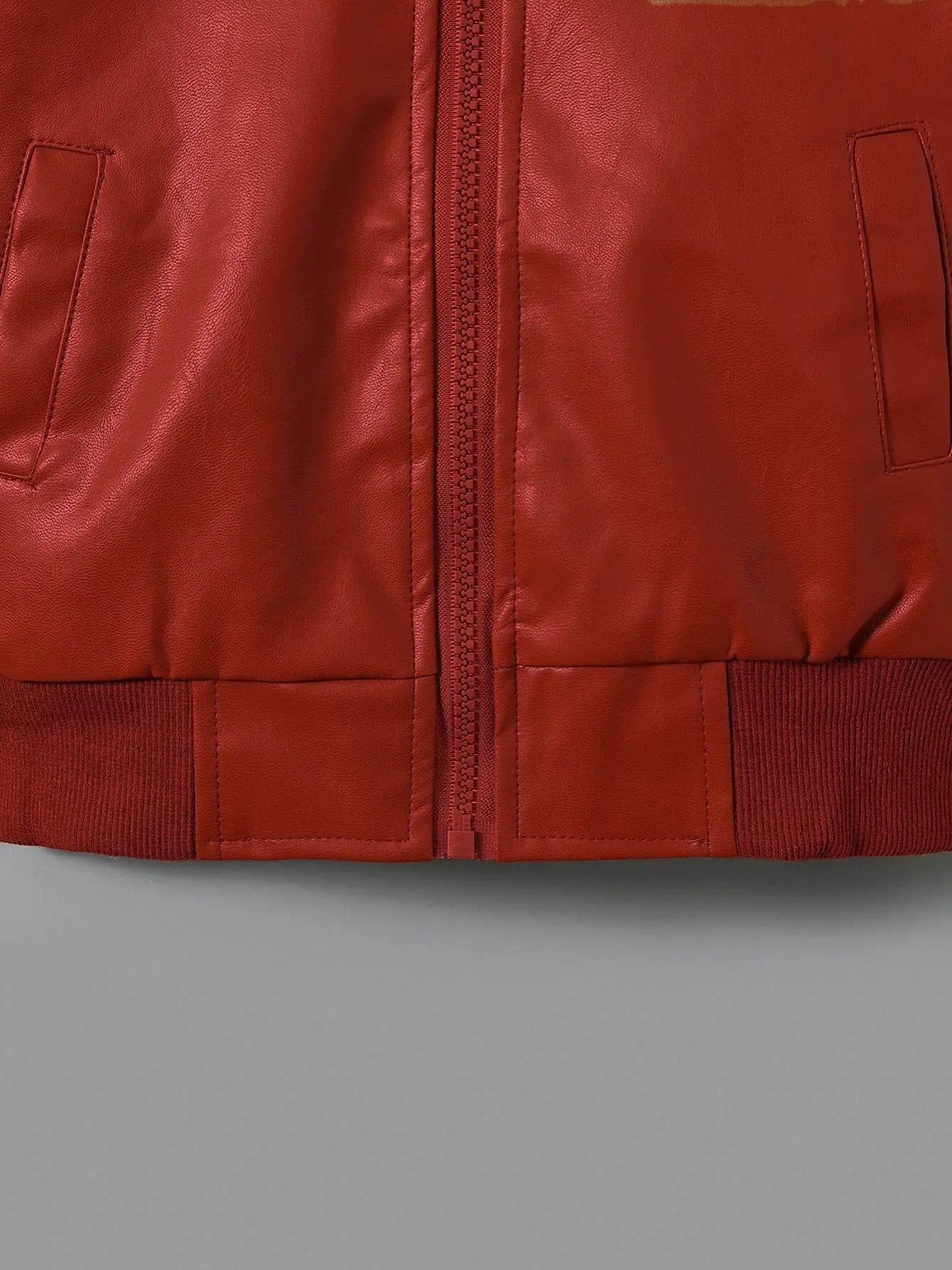 Boys Fleece-Lined Zip-Up Brick Red Jacket - IVORYNN
