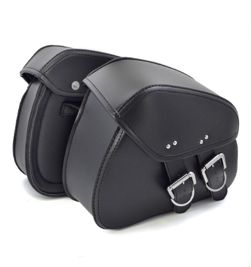 PU Leather Motorcycle Black Saddlebags