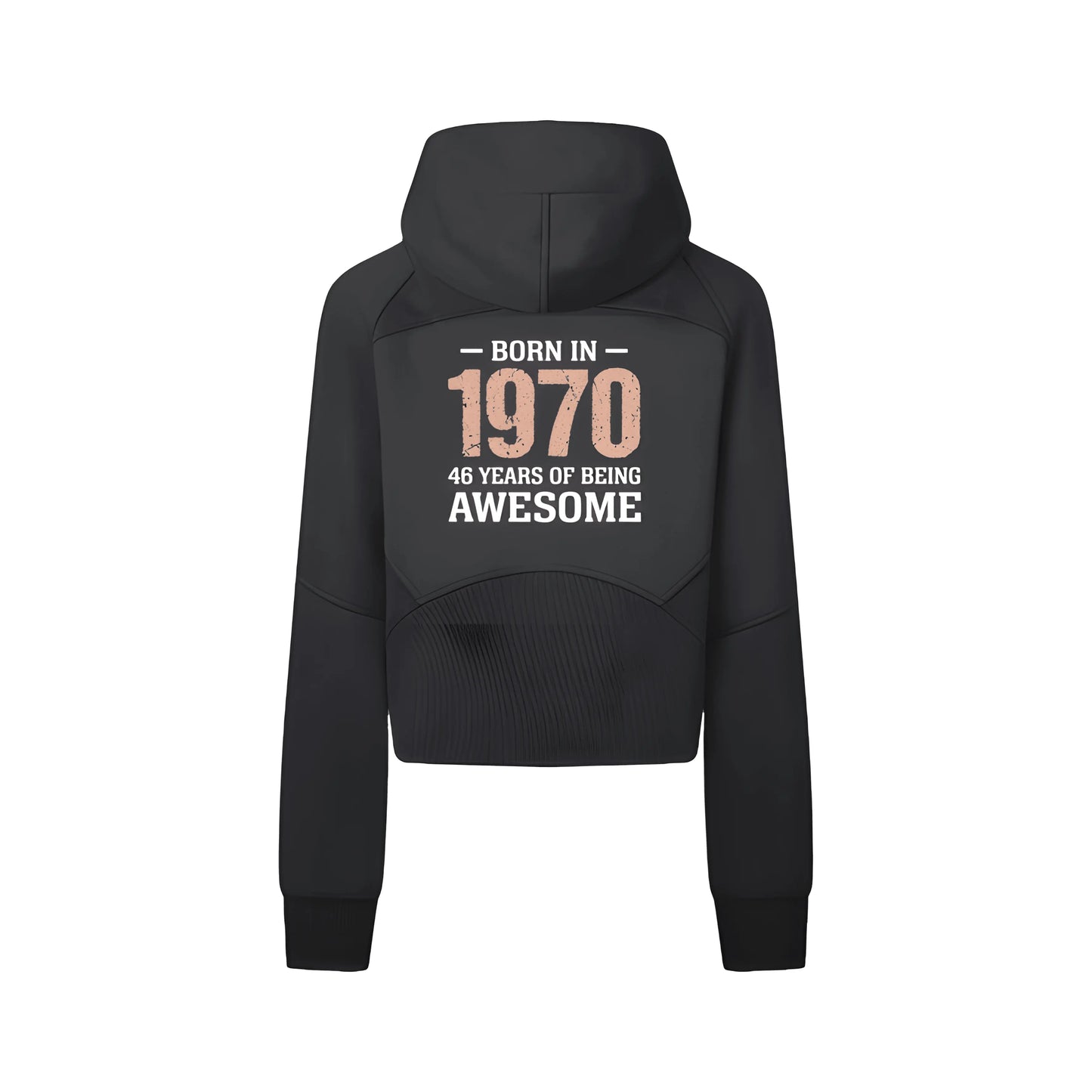 COWT Cropped Zip-Through Black Sweatshirt - IVORYNN