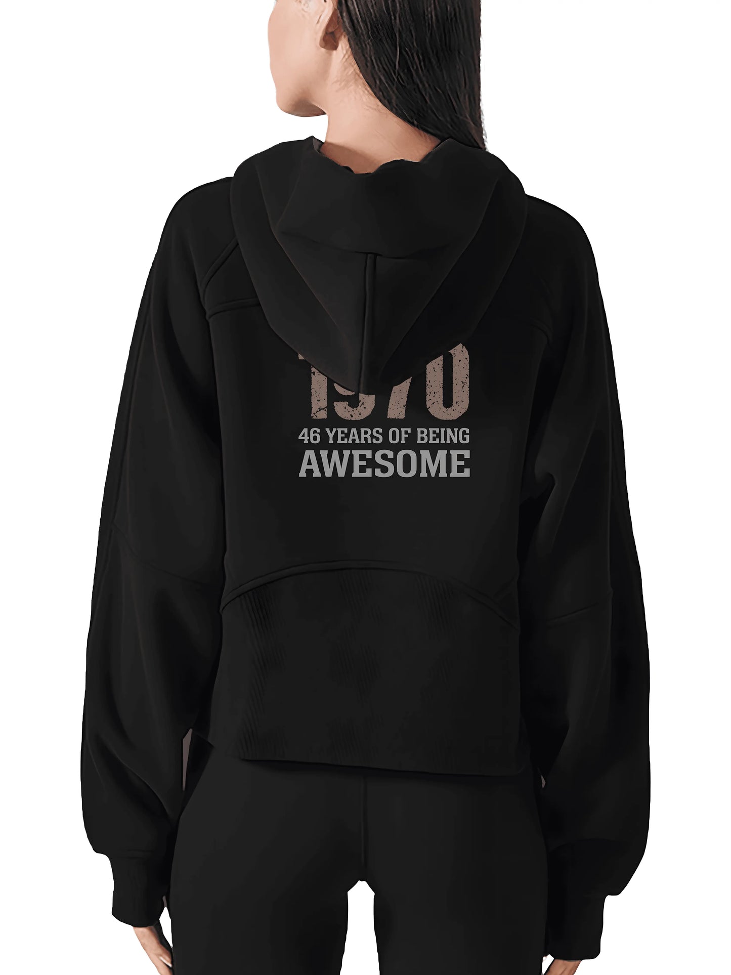 COWT Cropped Zip-Through Black Sweatshirt - IVORYNN